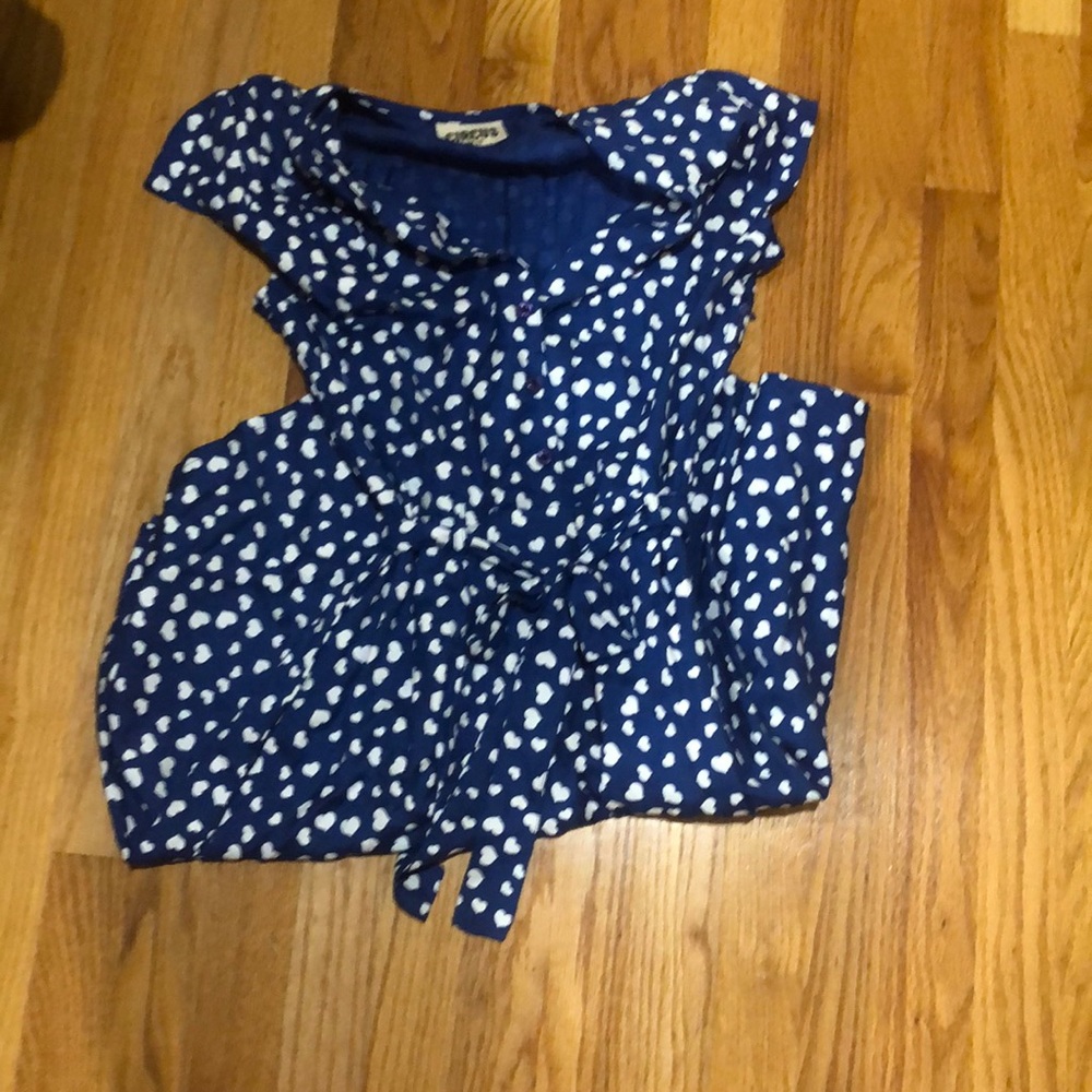 Blue and White Mid Length Heart Dress
